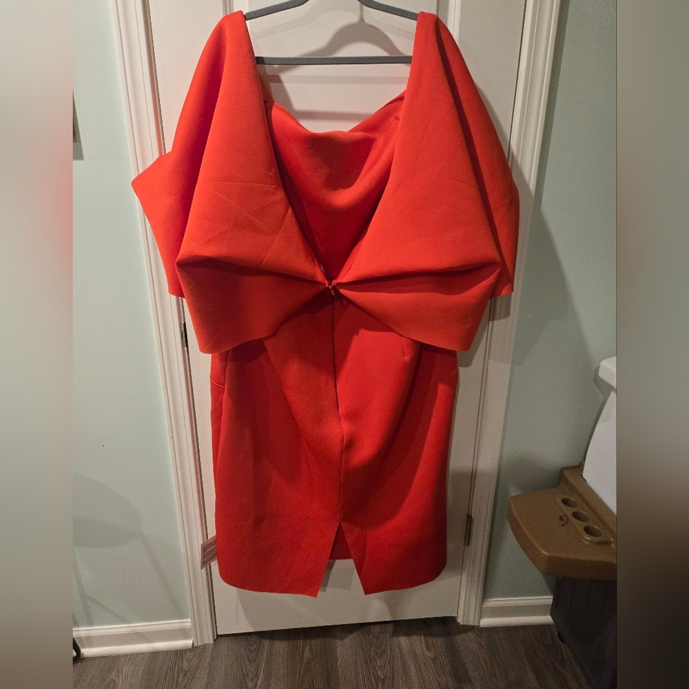 Asos Curve Fold Front Bardot Midi Pencil Dress Size 26 - Picture 7 of 10